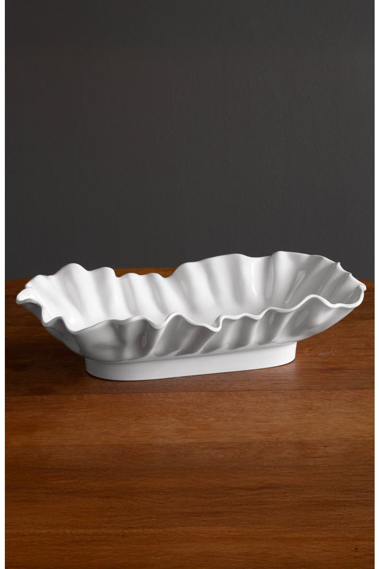 Vida Bloom Large Rectangular Bowl, Alternate, color, White