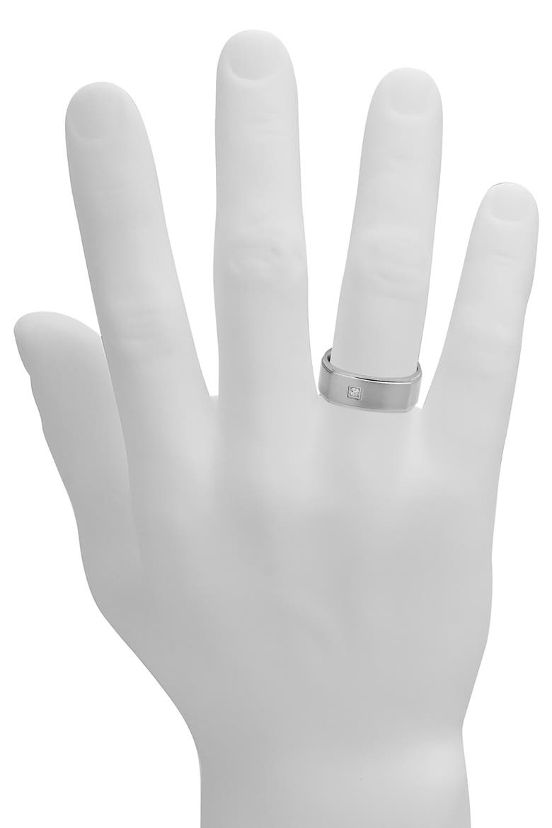 Men's Cubic Zirconia Band Ring, Alternate, color, SILVER