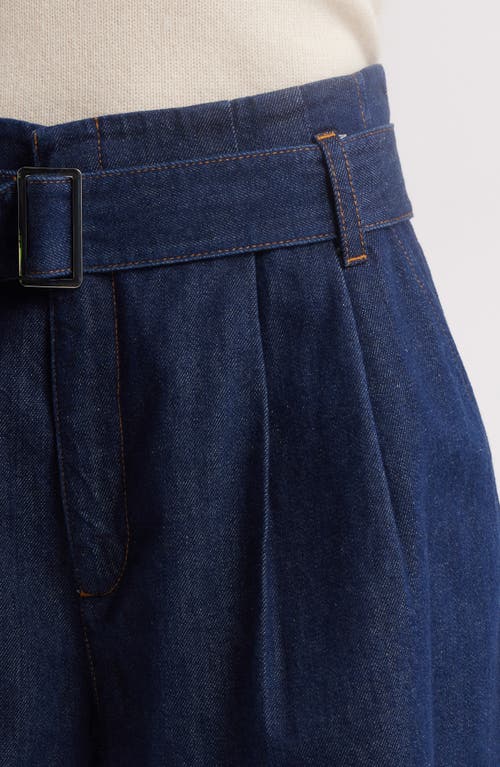 Frame The Paperbag Belted Denim Shorts In Rinse