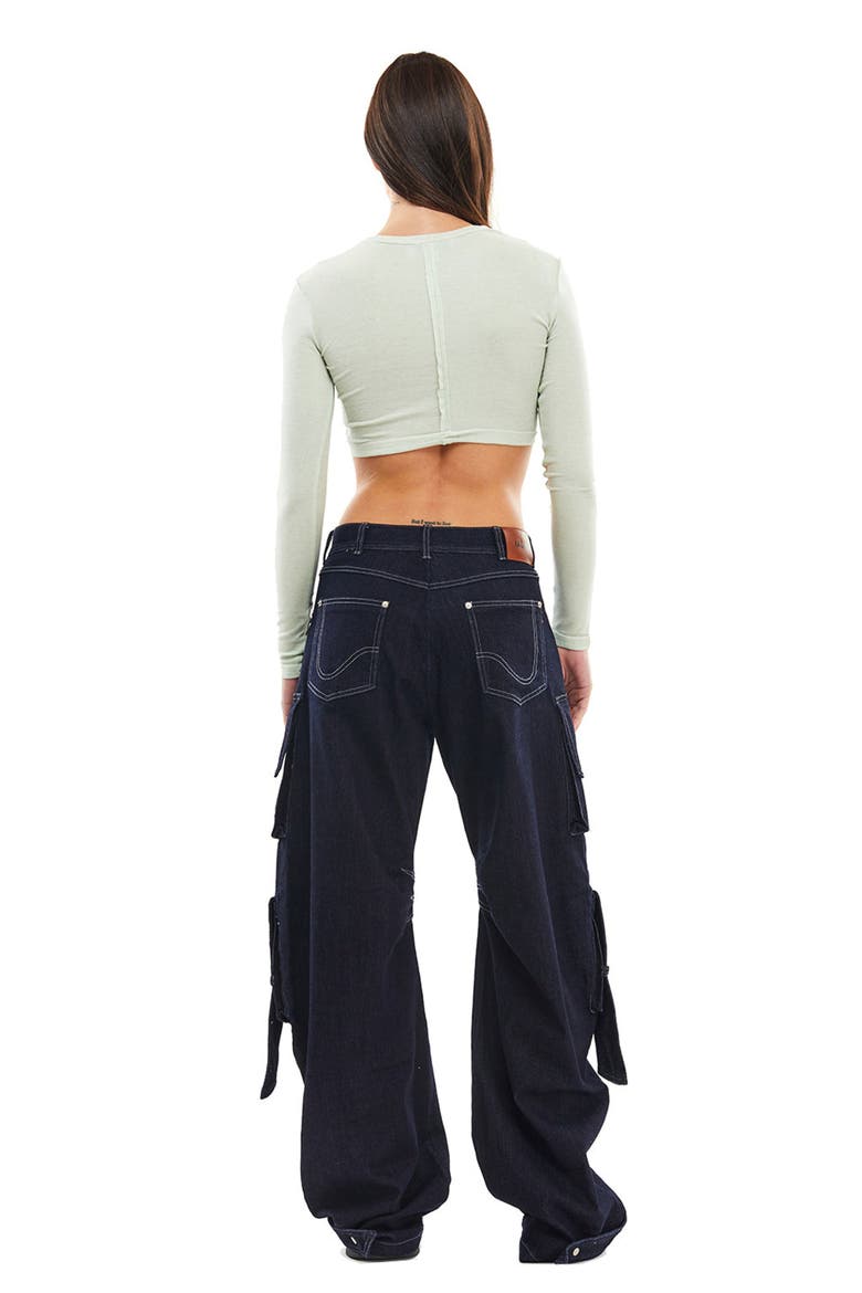 Rae Denim Cargo Pants, Alternate, color, Dark Denim
