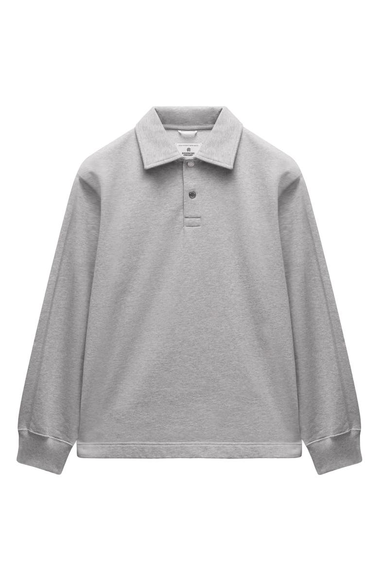 Reigning Champ Midweight Terry Rugby Sweatshirt, Alternate, color, Heather Grey