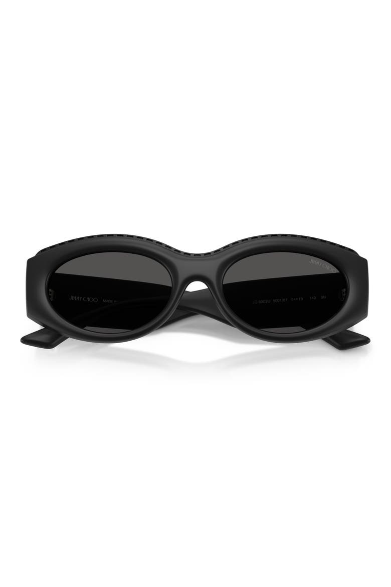 54mm Oval Sunglasses, Alternate, color, MATTE BLACK / DARK GREY