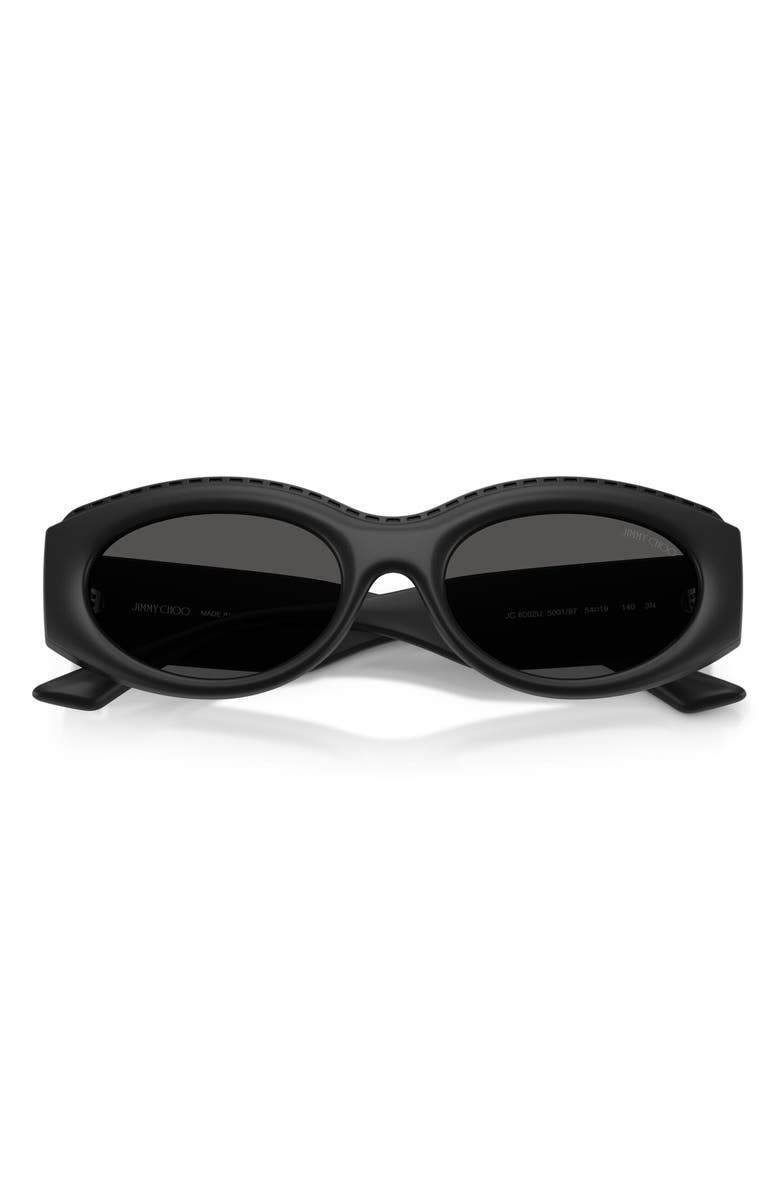 Jimmy Choo 54mm Oval Sunglasses, Alternate, color, Matte Black / Dark Grey