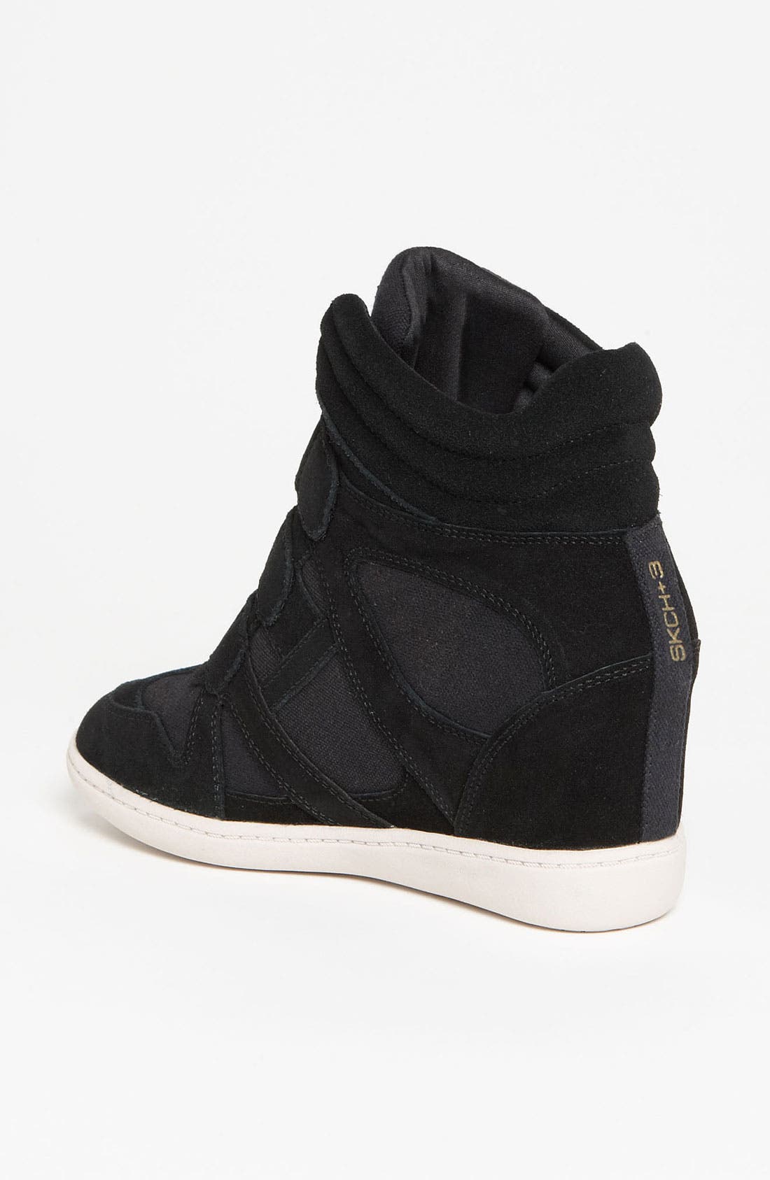 'Plus 3 Raise the Bar' Wedge Sneaker, Alternate, color, BLACK