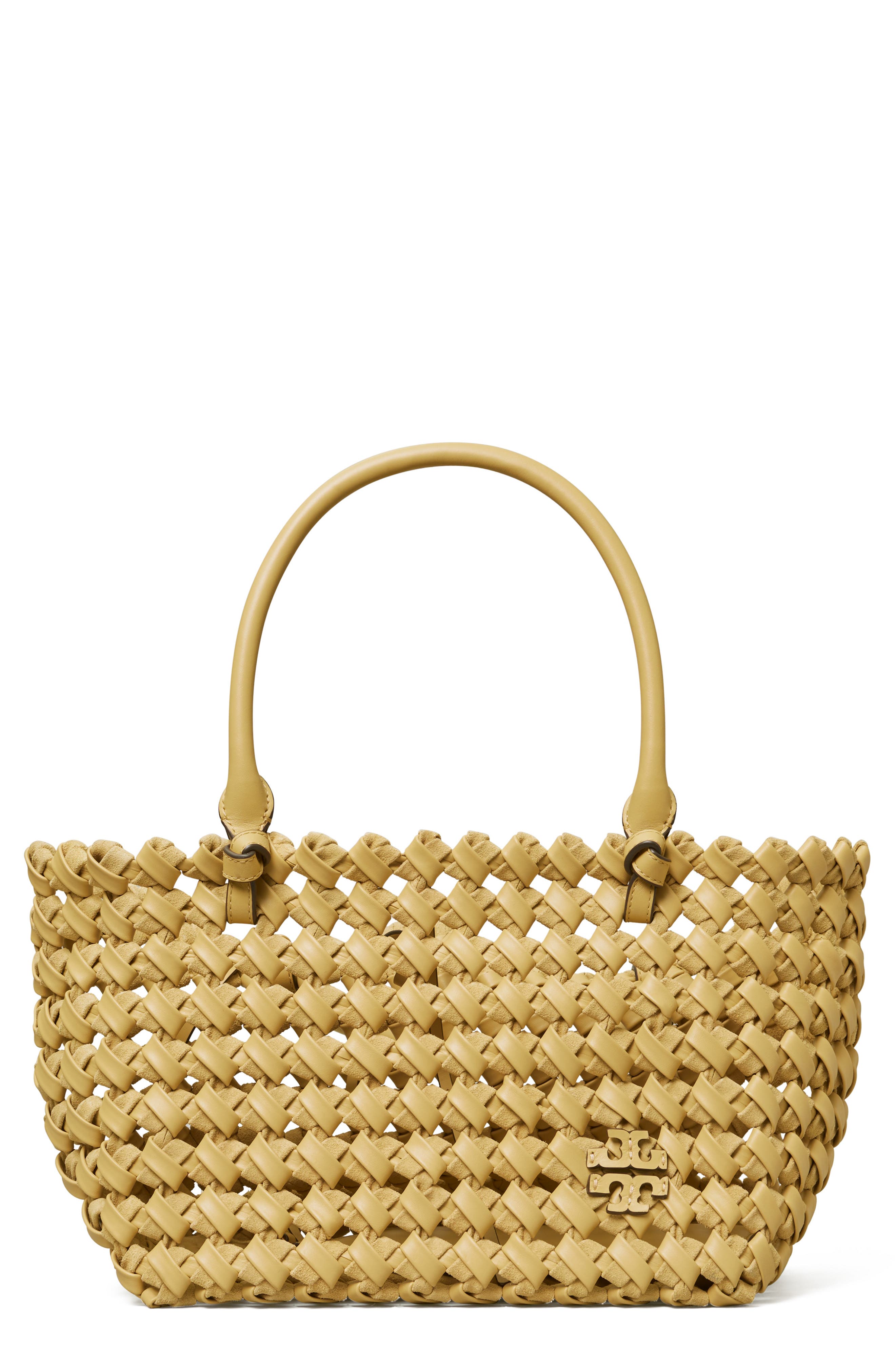 Tory Burch McGraw Woven Leather Satchel, Main, color, 