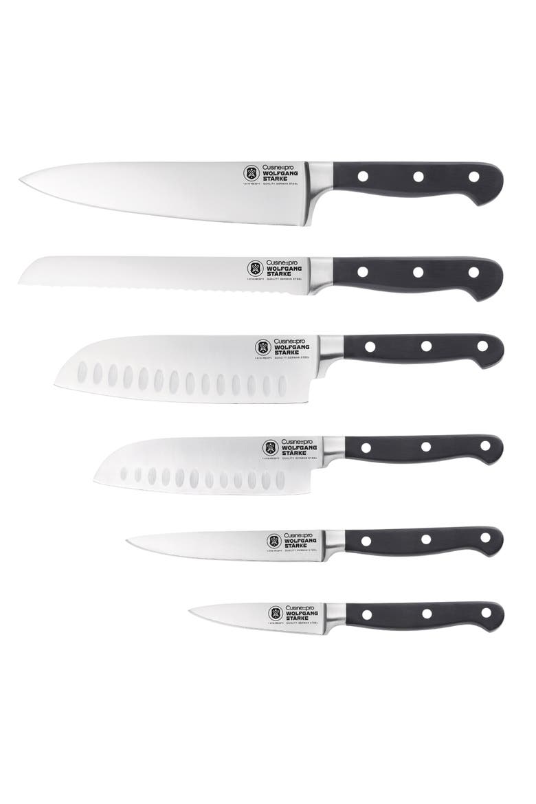 WOLFGANG STARKE Klar 7-Piece Knife Block, Alternate, color, Black