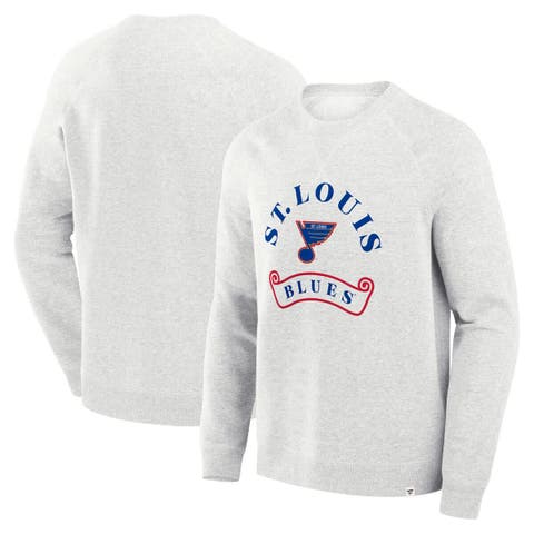 Men's Fanatics Heather Gray St. Louis Blues Banner Fleece Raglan Pullover Sweatshirt