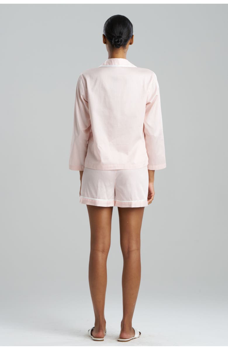 Natori COTTON SATEEN EMBROIDERED ESSENTIALS Notch PJ Short Set, Alternate, color, Blush
