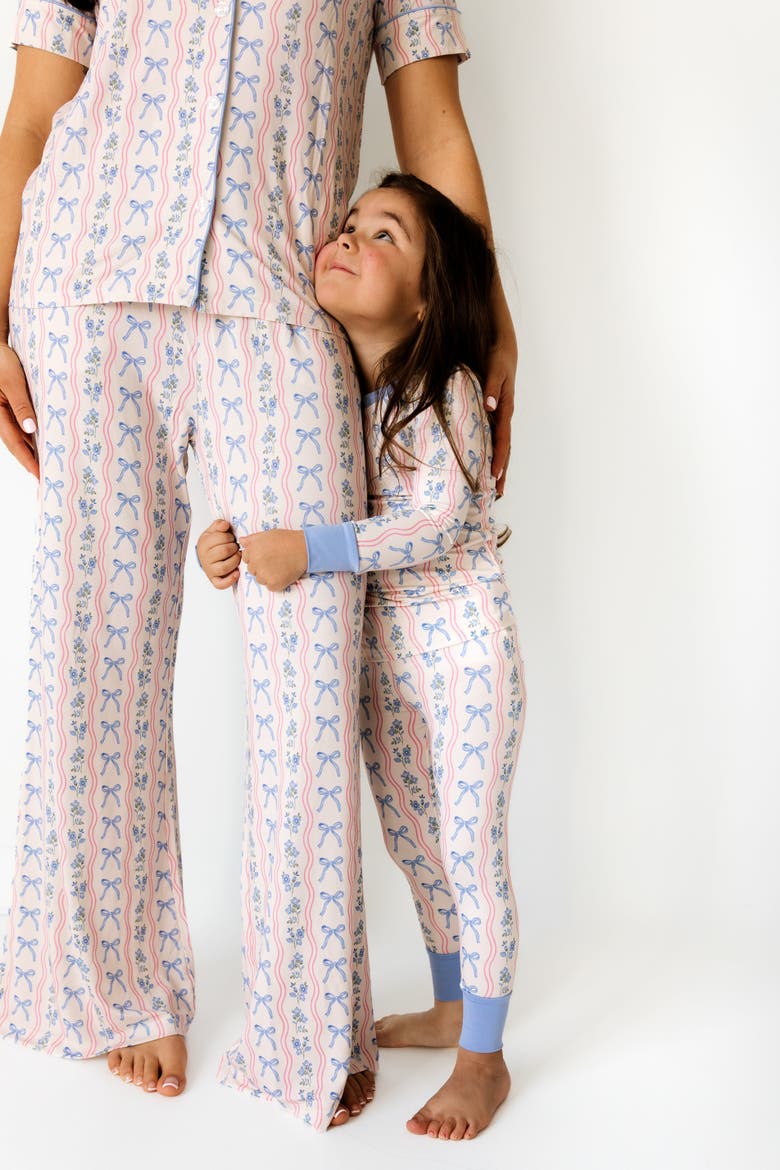 Amelia Bow Pajama Set, Alternate, color, Pink Floral