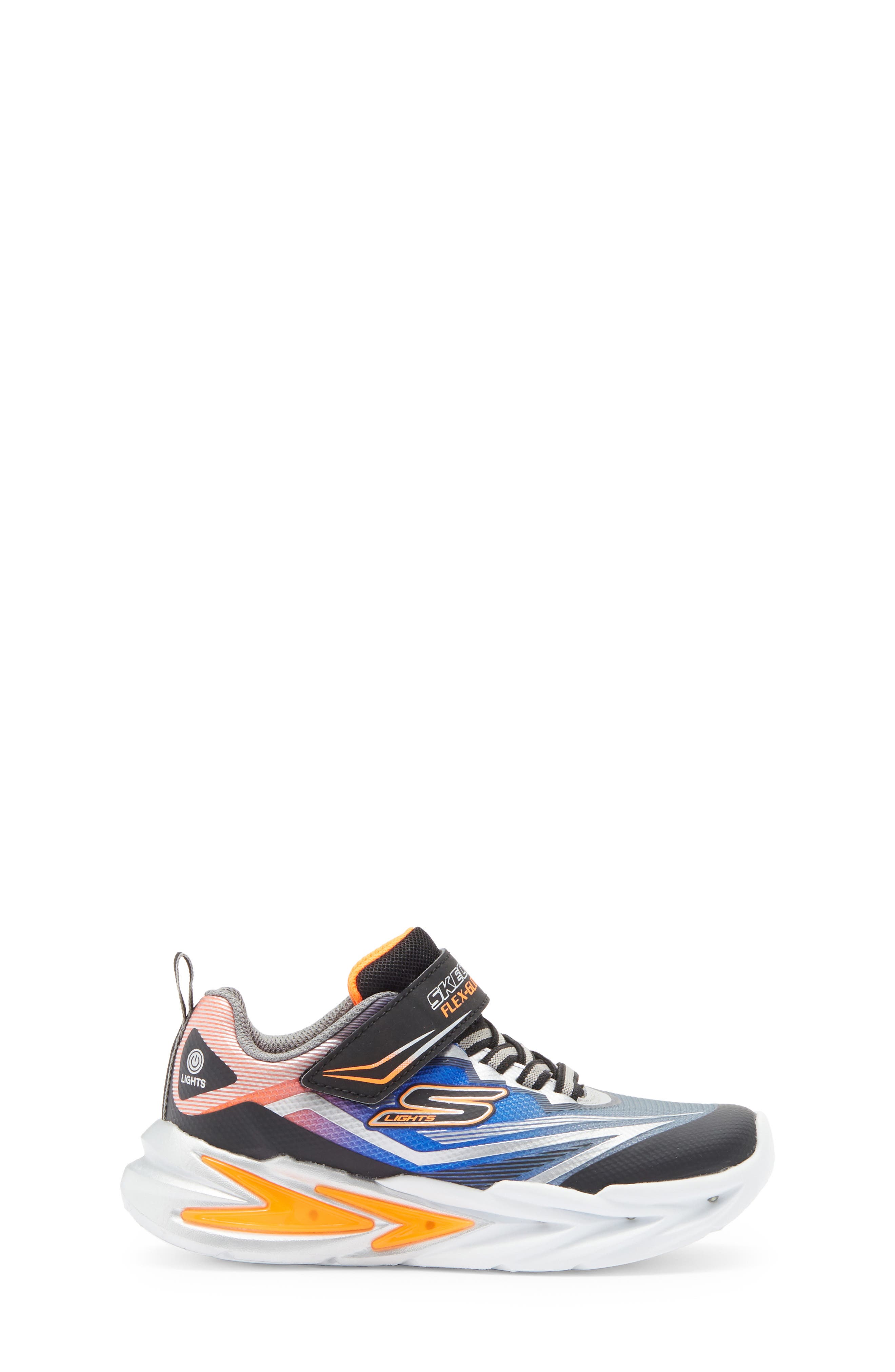 Kids' S-Lights® Flex-Glow Ultra Sneaker, Alternate, color, BLUE/ BLACK/ SILVER