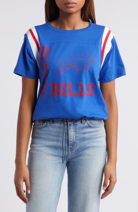 Women's WEAR by Erin Andrews Royal Buffalo Bills Cinched Colorblock T-Shirt
