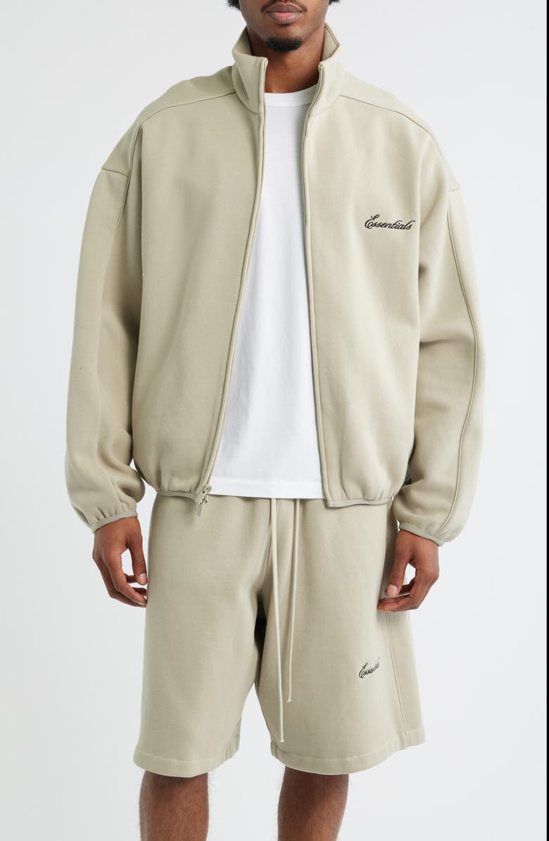 Fear of God Essentials Modern Fit Fleece Track Jacket, Main, color,