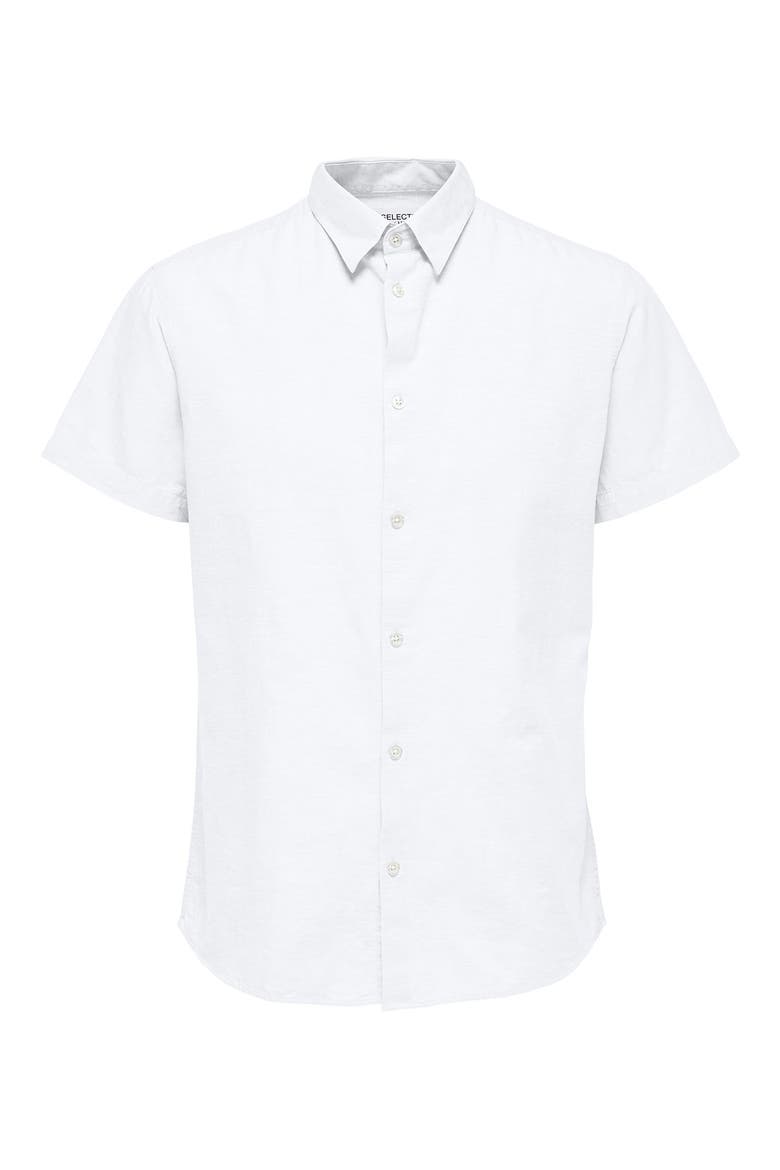 Linen Blend Woven Top, Main, color, WHITE