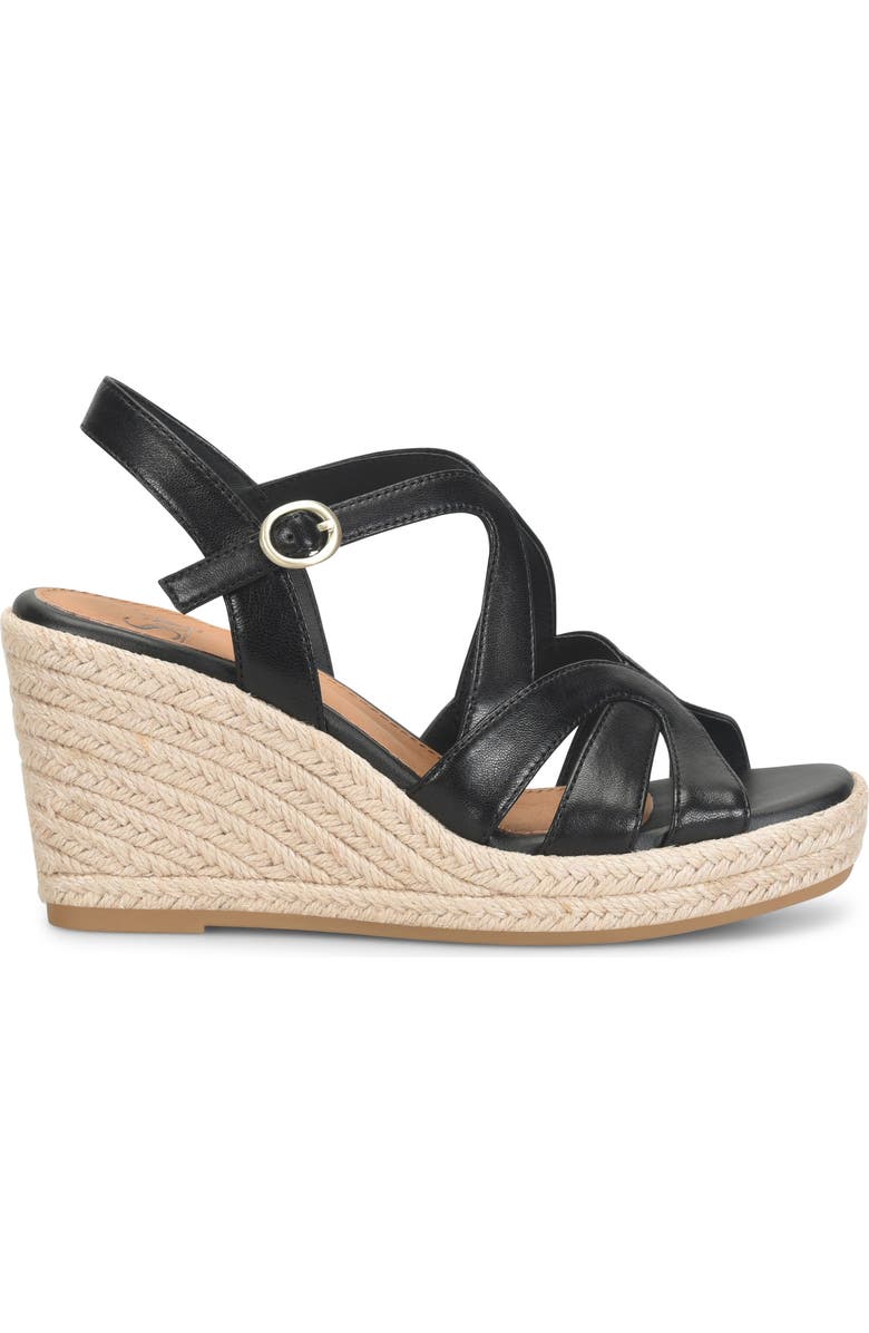 Söfft Norma Slingback Espadrille Platform Wedge Sandal, Alternate, color, Black