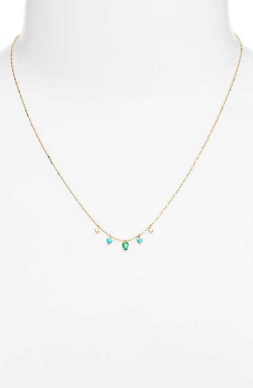 Zoë Chicco Mixed Stone Charm Necklace