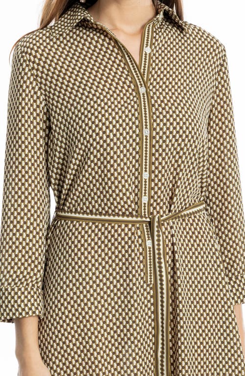 Max Studio Cuffed Sleeve Midi Shirtdress