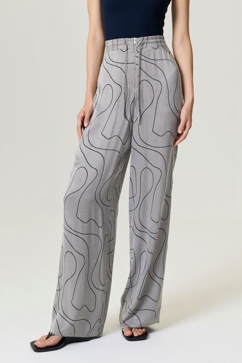 Nocturne Flowy Wide-leg Tailored Pants In Gray