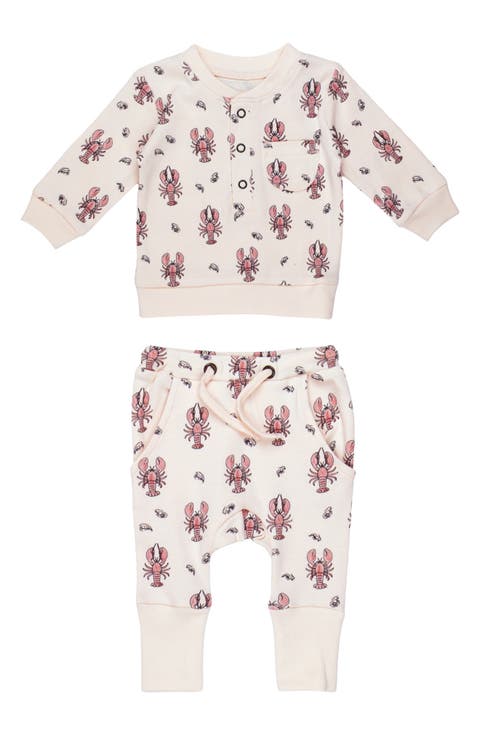 Kids' Organic Cotton Henley Sweatshirt & Joggers Set