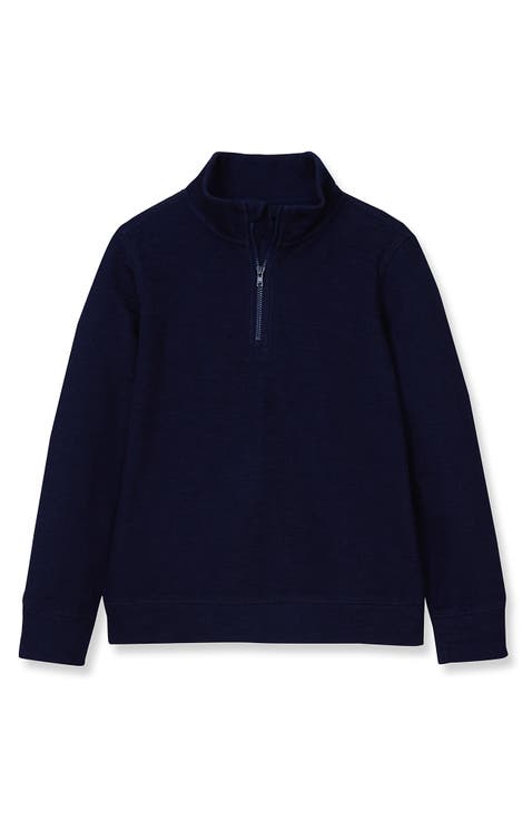 Boys Quarter Zip Slub Sweater
