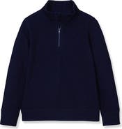 Lands' End Boys Quarter Zip Slub Sweater