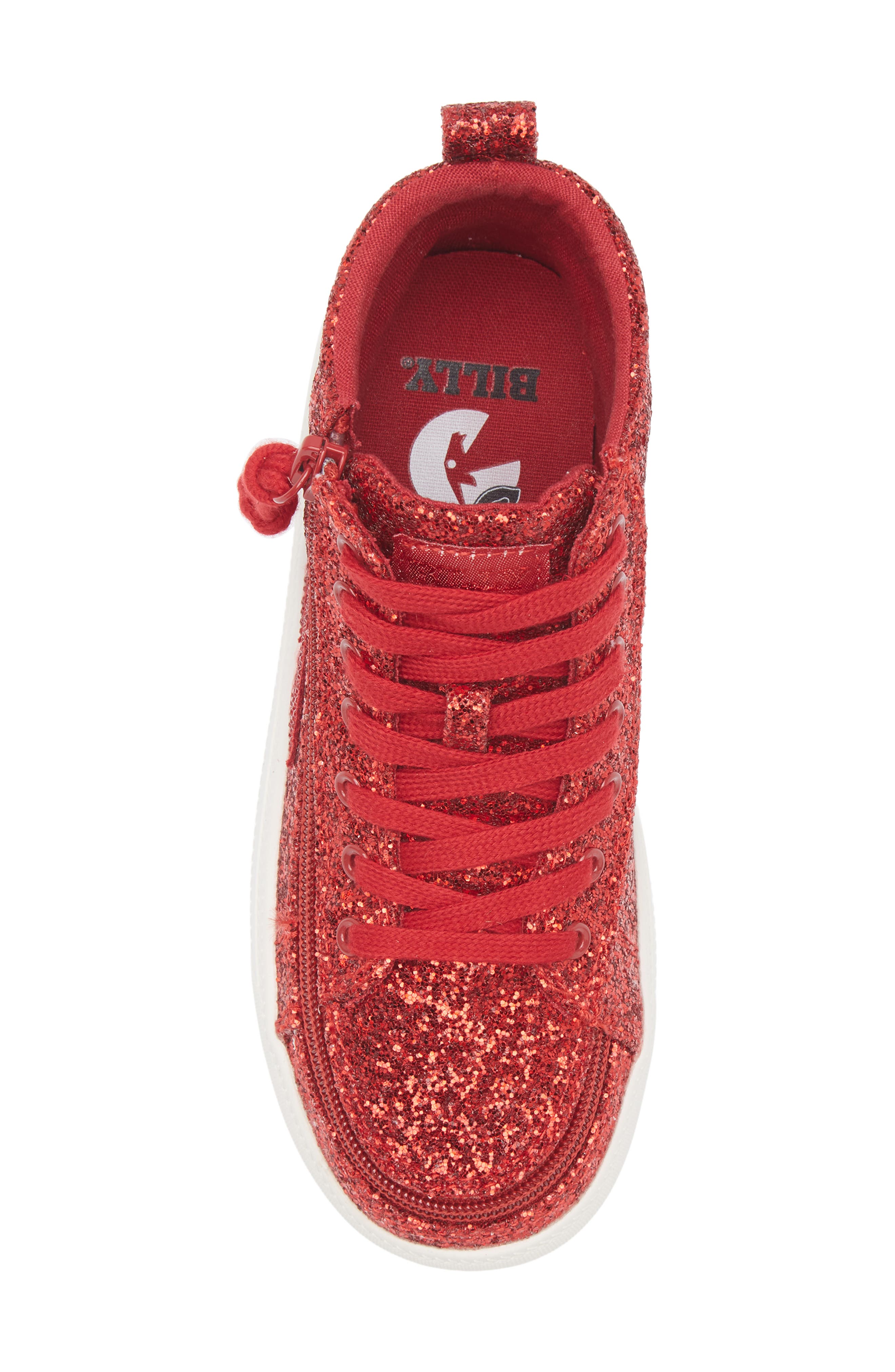BILLY Footwear x Wicked Kids' Glitz High Top Sneaker, Alternate, color, Ruby Red Glitz