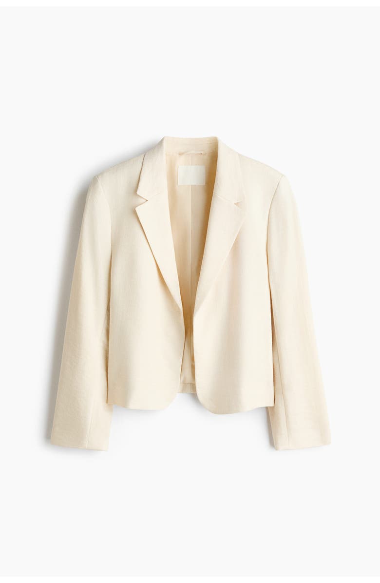 H&M Short Blazer, Main, color, Cream