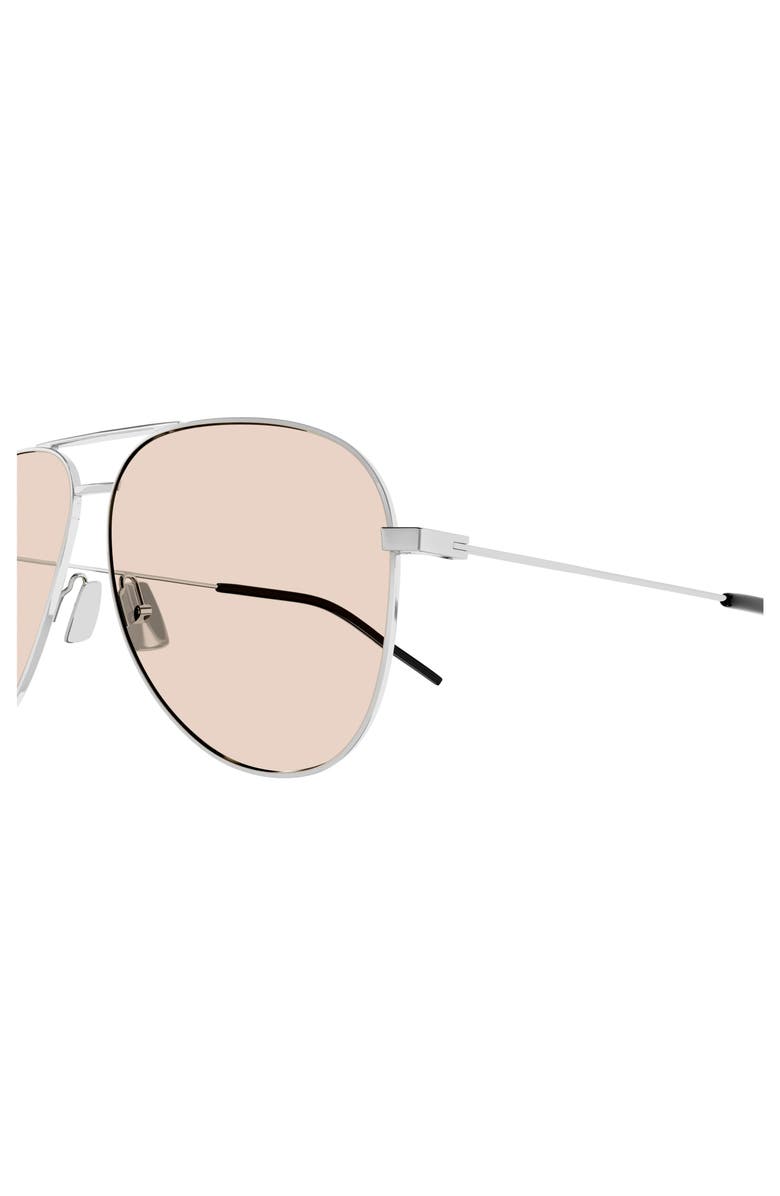 Saint Laurent 59mm Pilot Sunglasses, Alternate, color, Silver