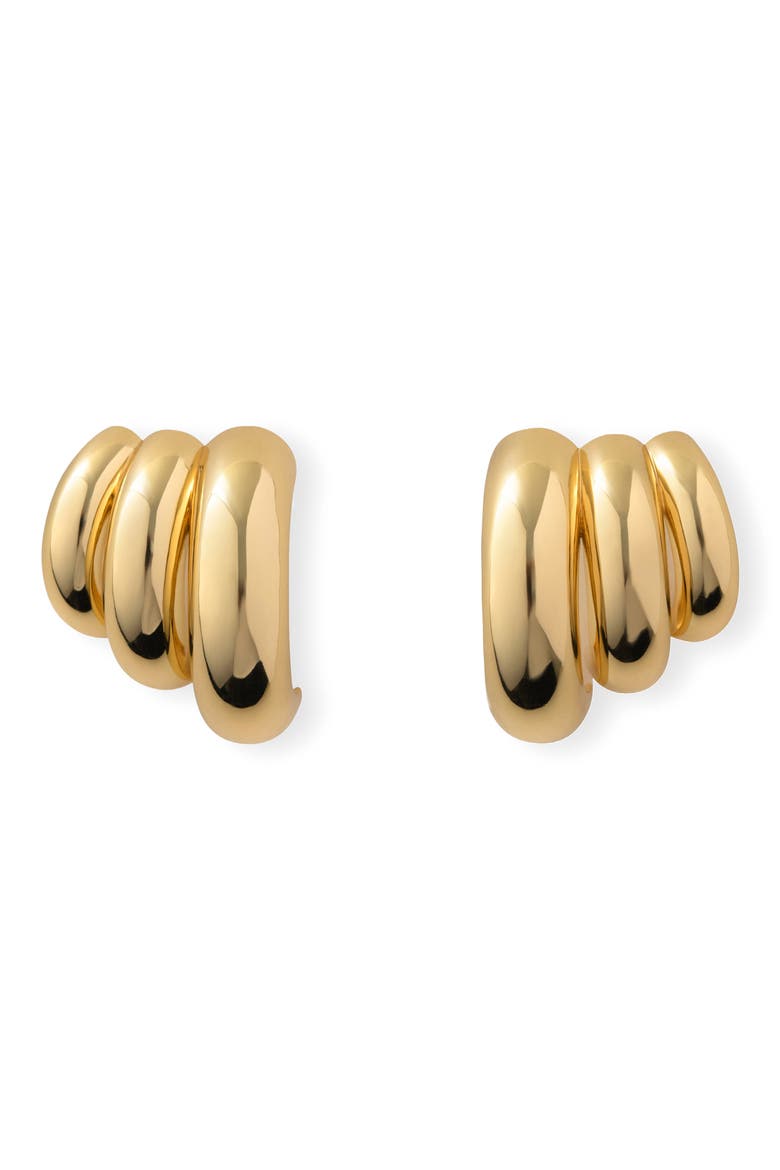 Tripla Drop Earrings, Main, color, GOLD PLATED