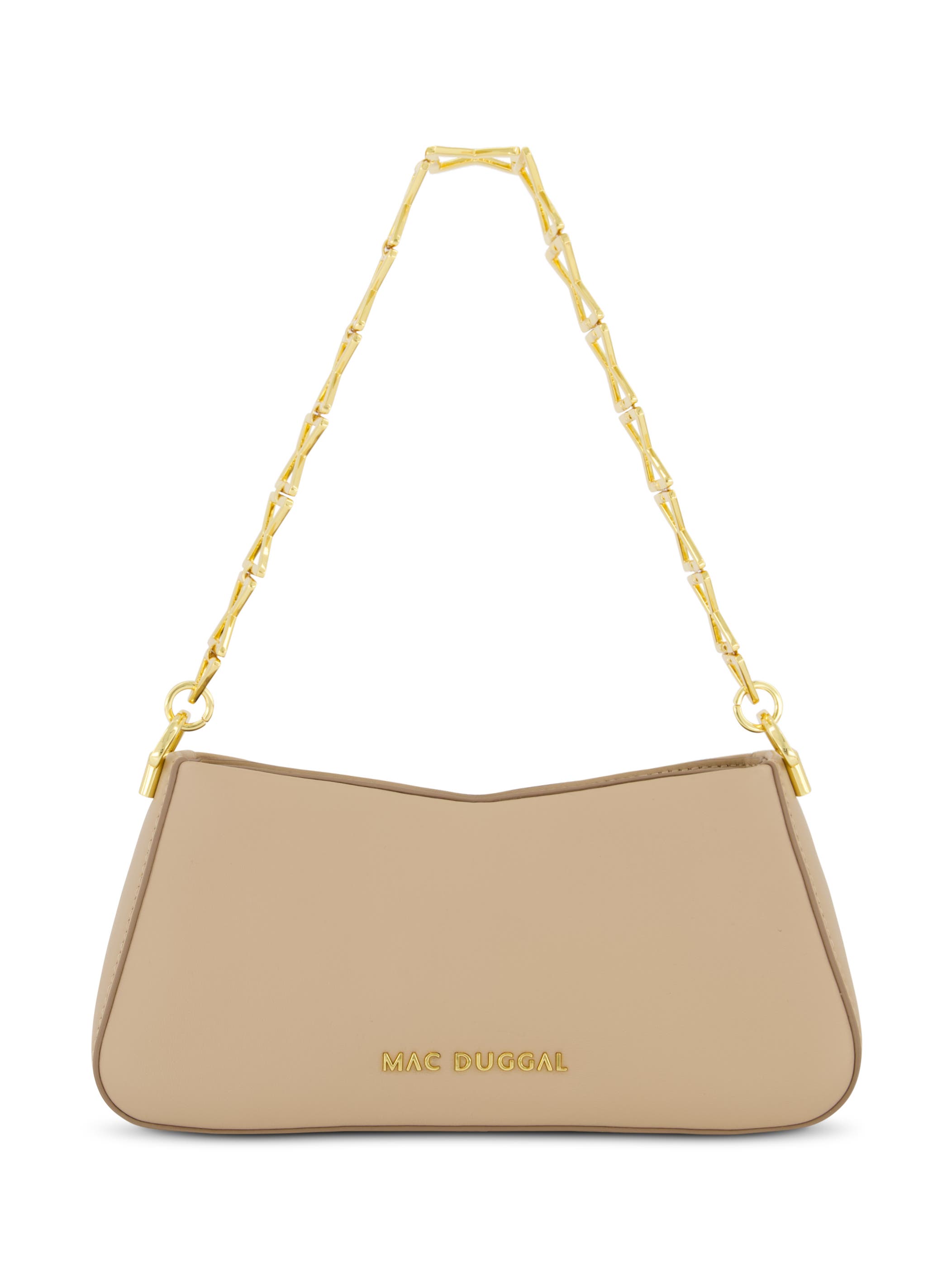 Nappa Leather Gold Strap Shoulder Bag, Main, color, Taupe
