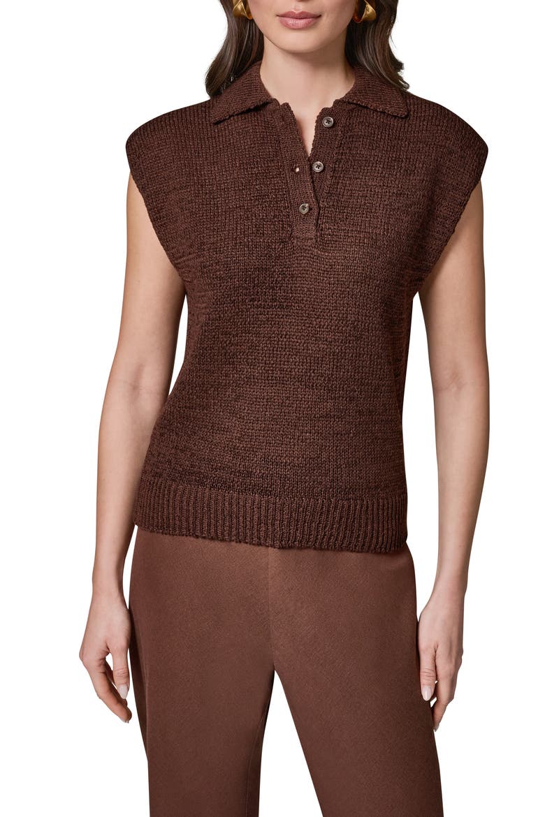 Sleeveless Polo Sweater, Main, color, CANYON