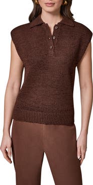 Donna Karan New York Sleeveless Polo Sweater