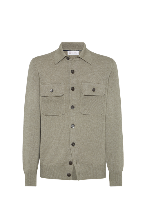 Brunello Cucinelli Shirt-style Cardigan In Gray