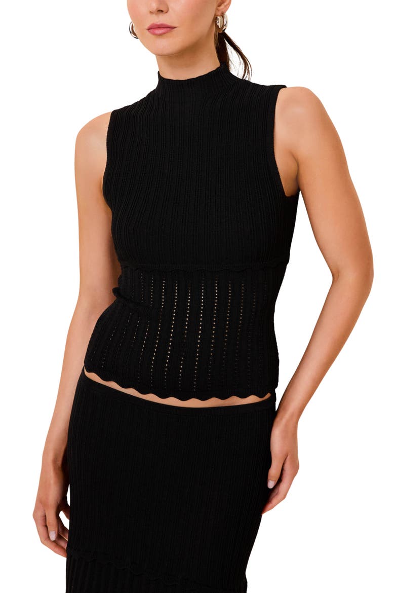 Amara Mock Neck Tank, Main, color, NOIR