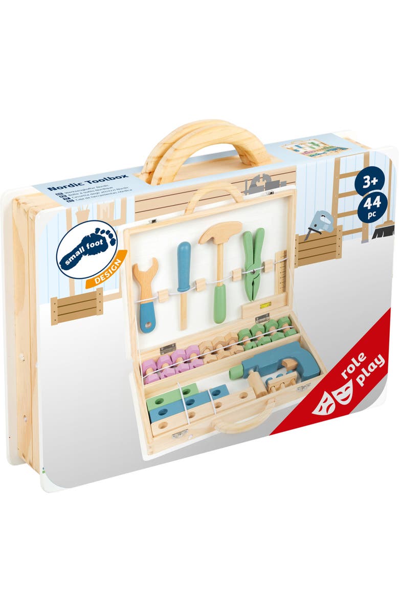 Legler USA Small Foot Wooden Toys Premium Nordic Toolbox Playset, Alternate, color, Multicolored