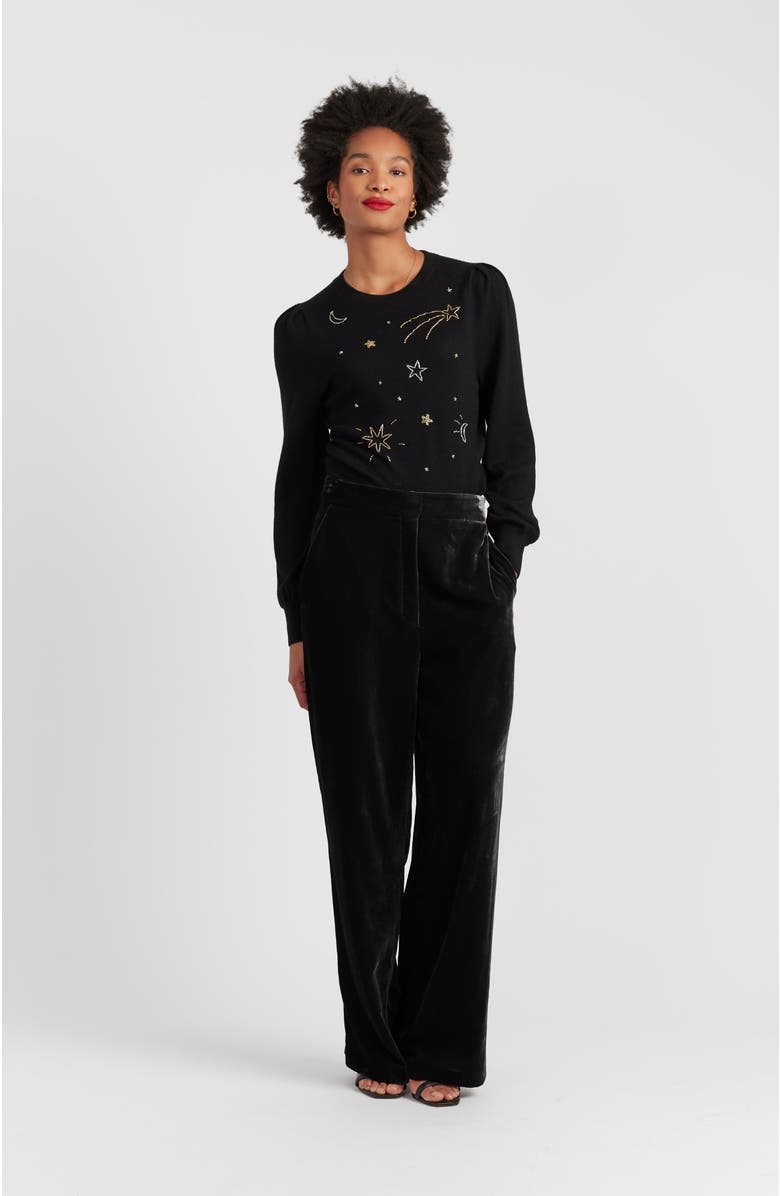 Chinti & Parker Velvet Trousers, Alternate, color, Black