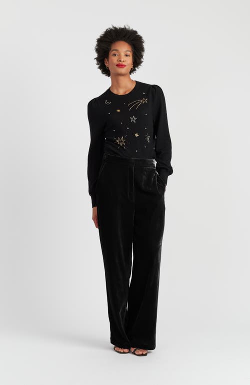 Chinti & Parker Laura Whitmore Velvet Trousers In Black