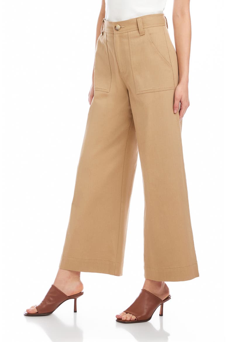 Ryder High Waist Stretch Cotton Flare Leg Pants, Alternate, color, KHAKI