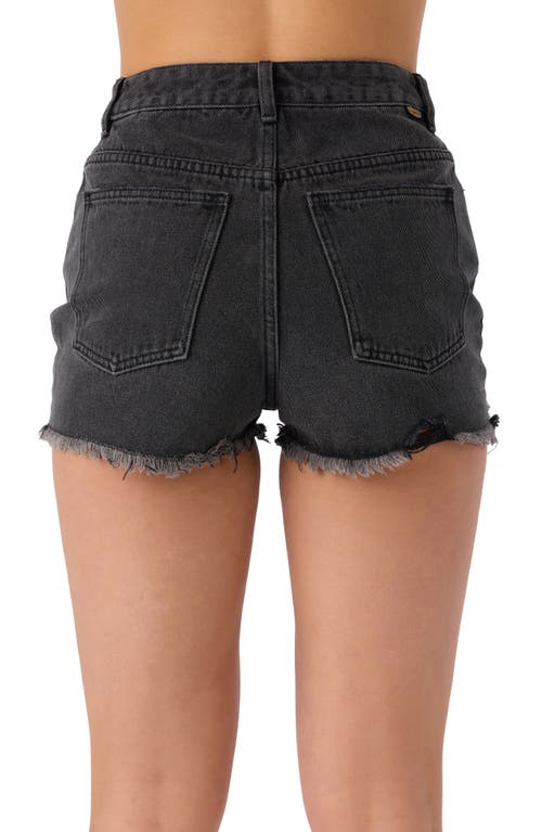 O'neill Juniors' Lanisa Drifter Cotton Denim Shorts In Washed Black