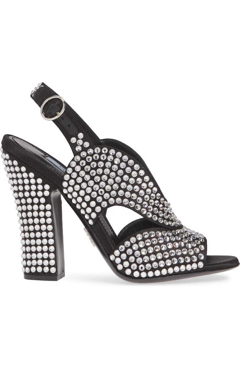 Prada Jewel Slingback Sandal, Alternate, color,