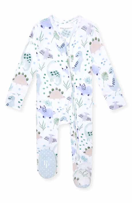 Dino Print Zip Footie