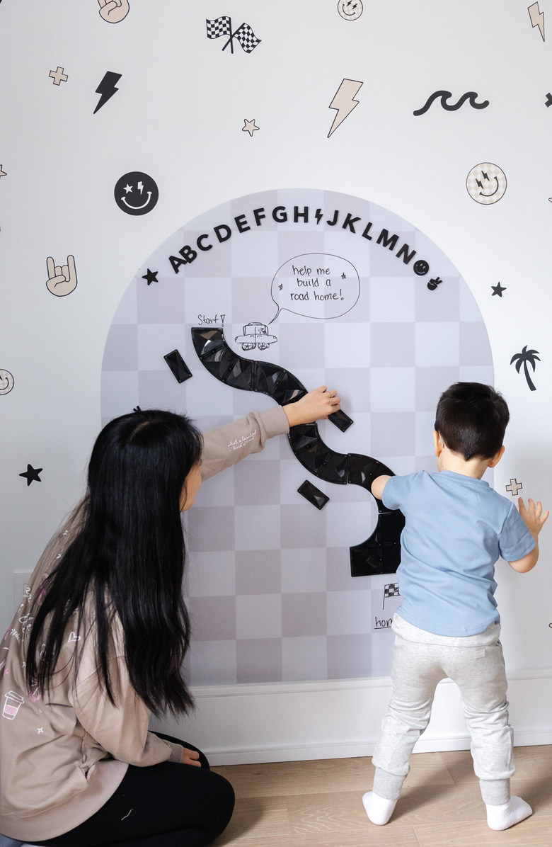 Cherrypick MEGA Magic Playwall Arch Magnetic Wall Decal, Alternate, color, Neutral Check