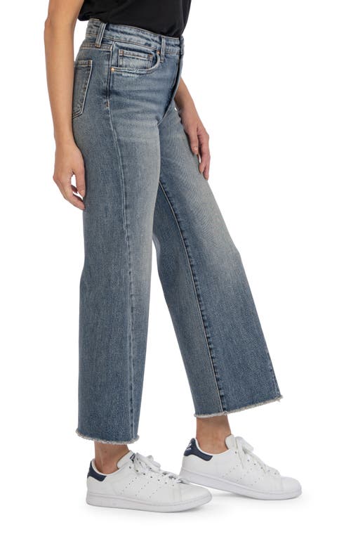Shop Kut From The Kloth Meg Fab Ab Raw Hem High Waist Ankle Wide Leg Jeans