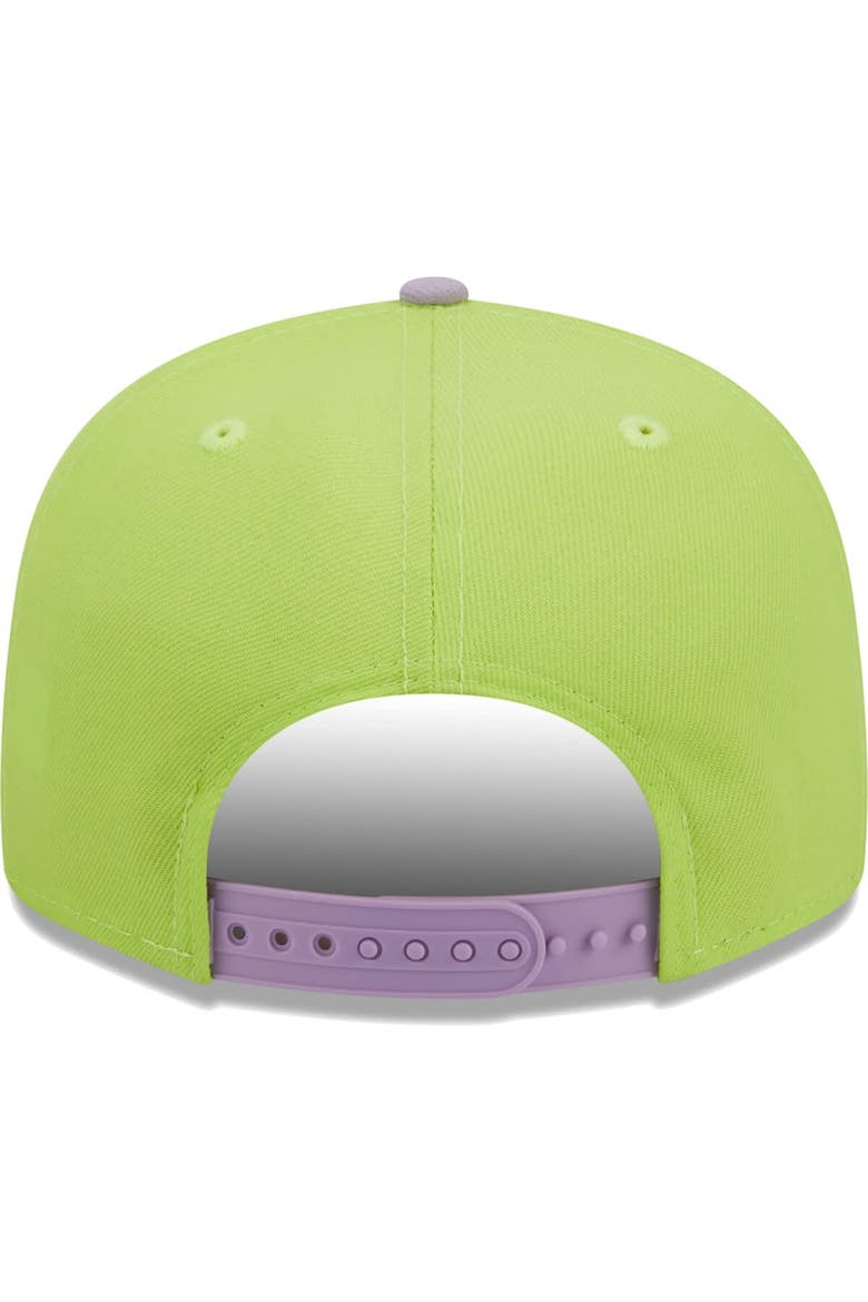 Men's New Era Neon Green/Lavender Las Vegas Raiders Two-Tone Color Pack 9FIFTY Snapback Hat, Alternate, color, Neon Green