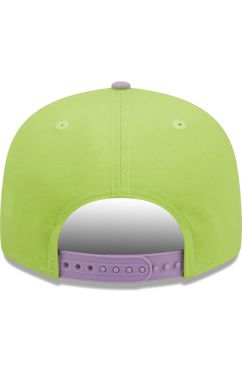 New Era Men's New Era Neon Green/Lavender Las Vegas Raiders Two-Tone Color Pack 9FIFTY Snapback Hat, Alternate, color,