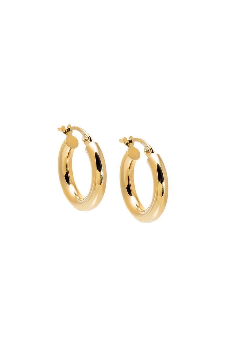 BY ADINA EDEN Solid Rounded Tube Hoop Earring 14K, Main, color, 14K Gold - 18 Mm