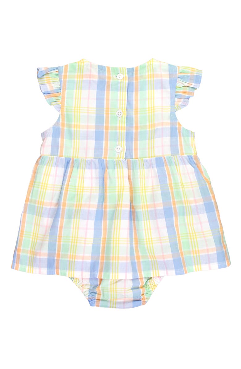 RuffleButts Kids' Rainbow Plaid Skirted Romper, Alternate, color,