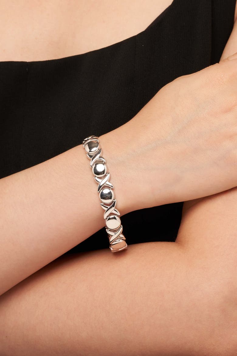 Sterling Silver Hugs and Kisses Bracelet, Alternate, color, Sterling Silver