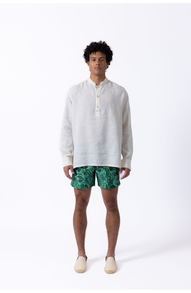 PRINCE & BOND Edward Linen Polo, Alternate, color, Off White