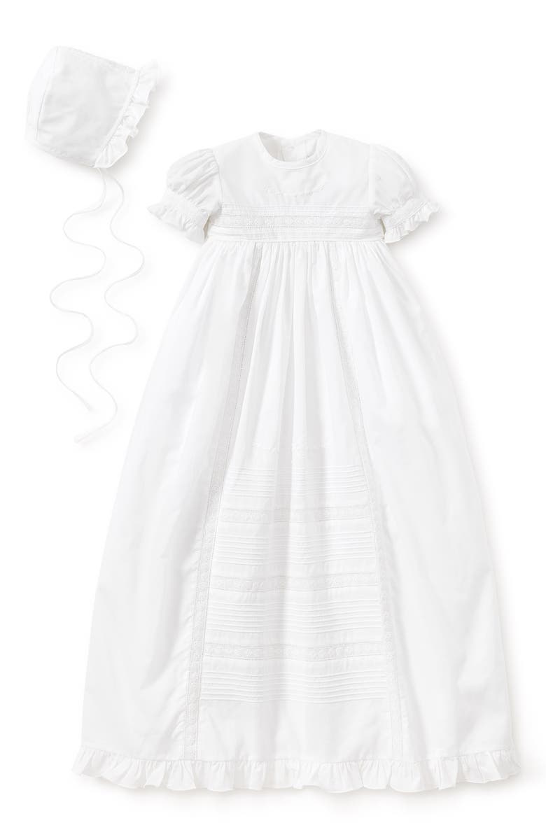 Kissy Kissy Nicole Christening Gown & Bonnet Set, Main, color,