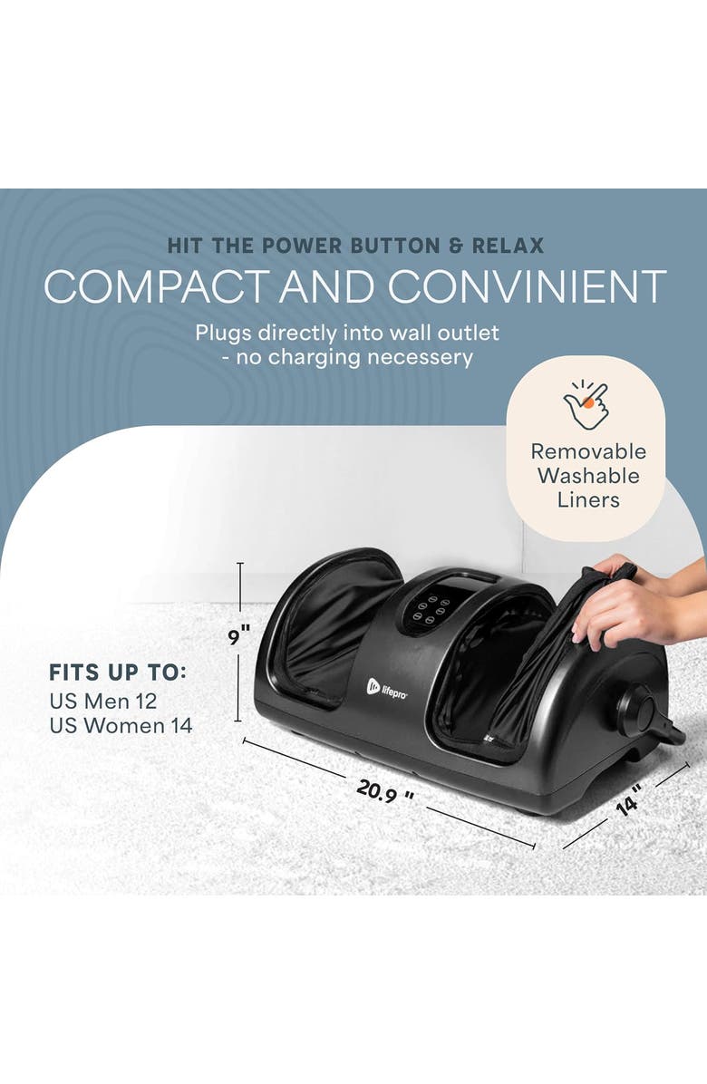Lifepro Shiatsu Foot Massagers with Heat Deep Kneading Foot Massager & Calf Therapy with Remote, Alternate, color, Black